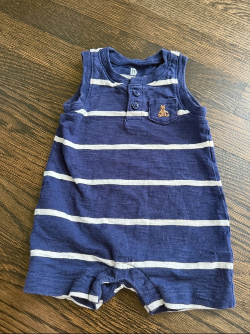Baby GAP Baby Navy and White Striped Romper